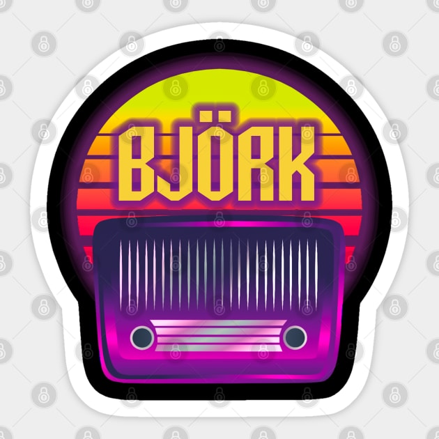 bjork retro Sticker by guemudaproject